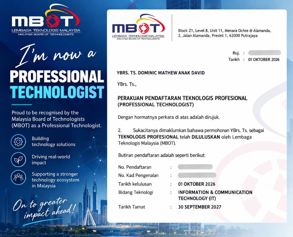 I'm Ts. Dominic Mathew — Malaysia's Youngest Professional Technologist at 24